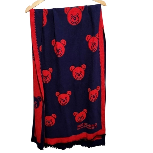 MOSCHINO red and blue scarf/shawl - Picture 1 of 5